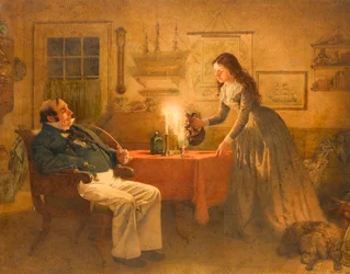 Kaptein Cuttle og Florence Dombey, 1886 (wc på papir)